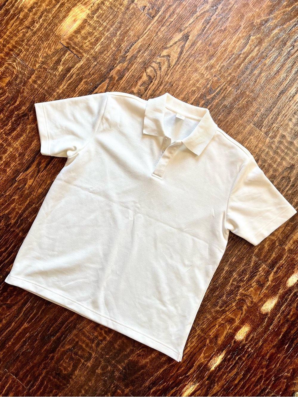 Penshoppe Dress Code White Pique Polo Shirt Medium Relaxed Fit NWOT